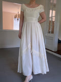 Vintage 40s Cahill Of Beverly Hills Couture Wedding Dress With Guipure Lace