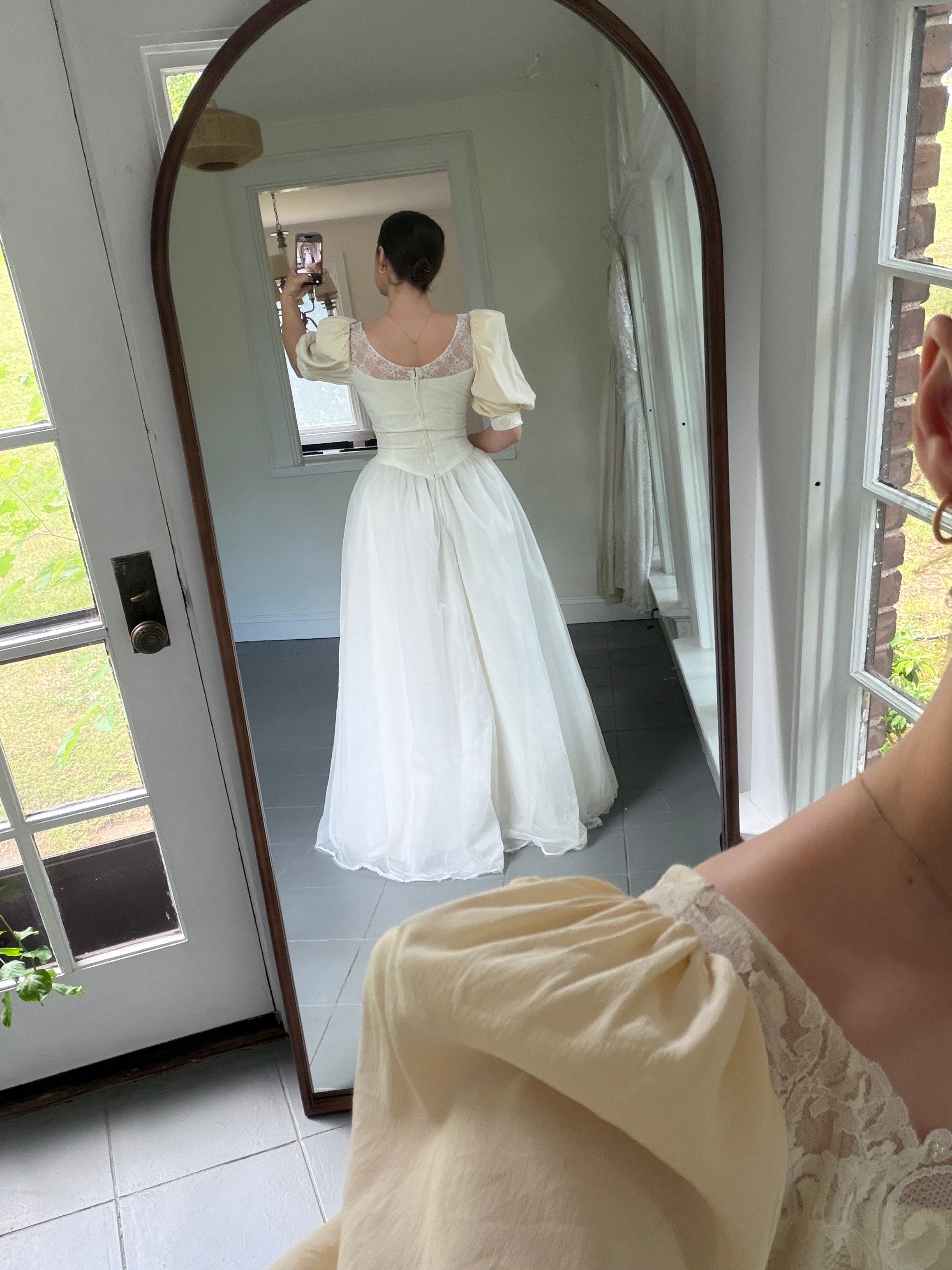Vintage 70s Ball Gown With Basque Waist And Layered Full Skirt