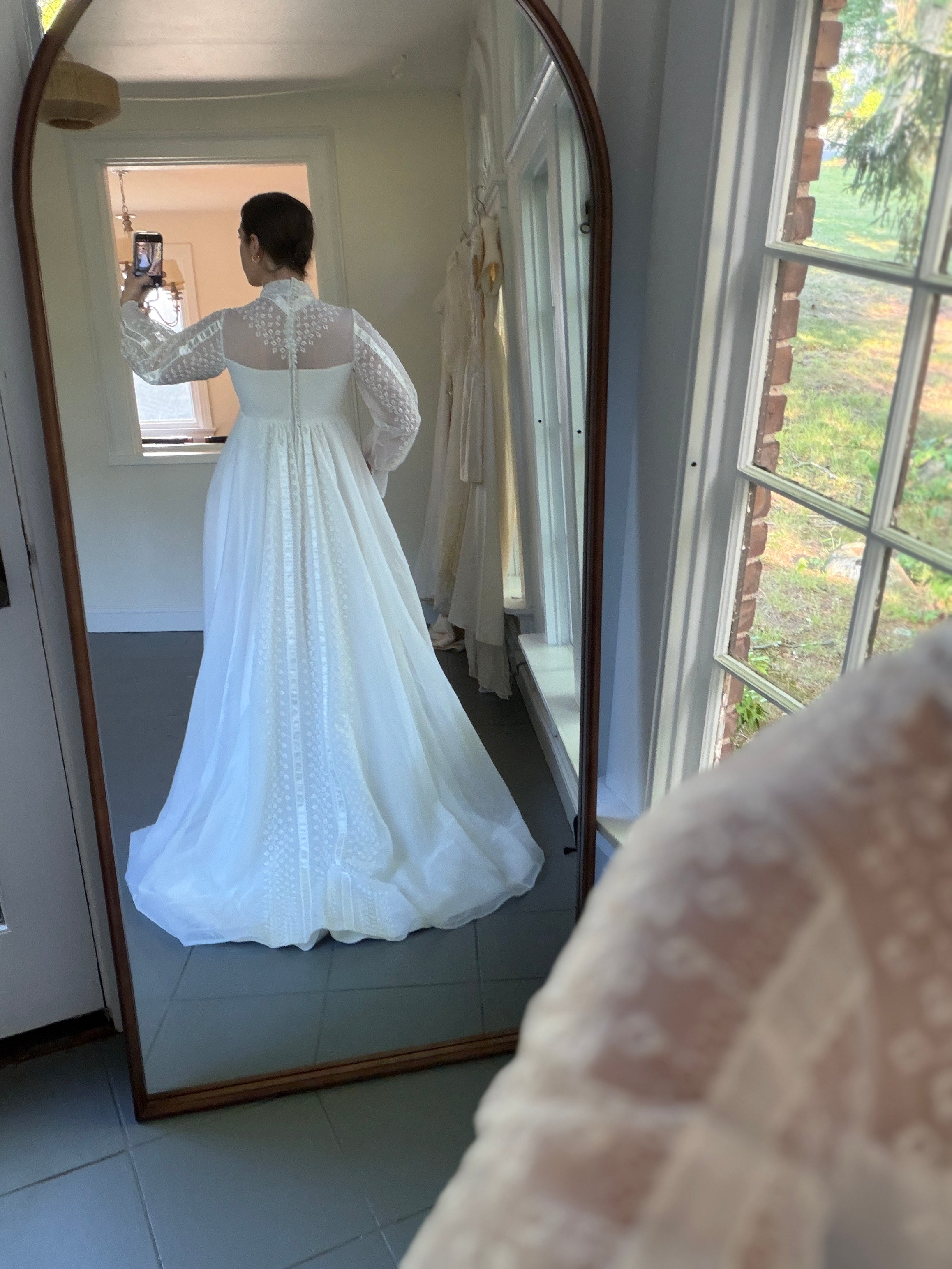 Vintage 60s Alfred Angelo Original Empire Waist Broderie Anglaise Wedding Gown