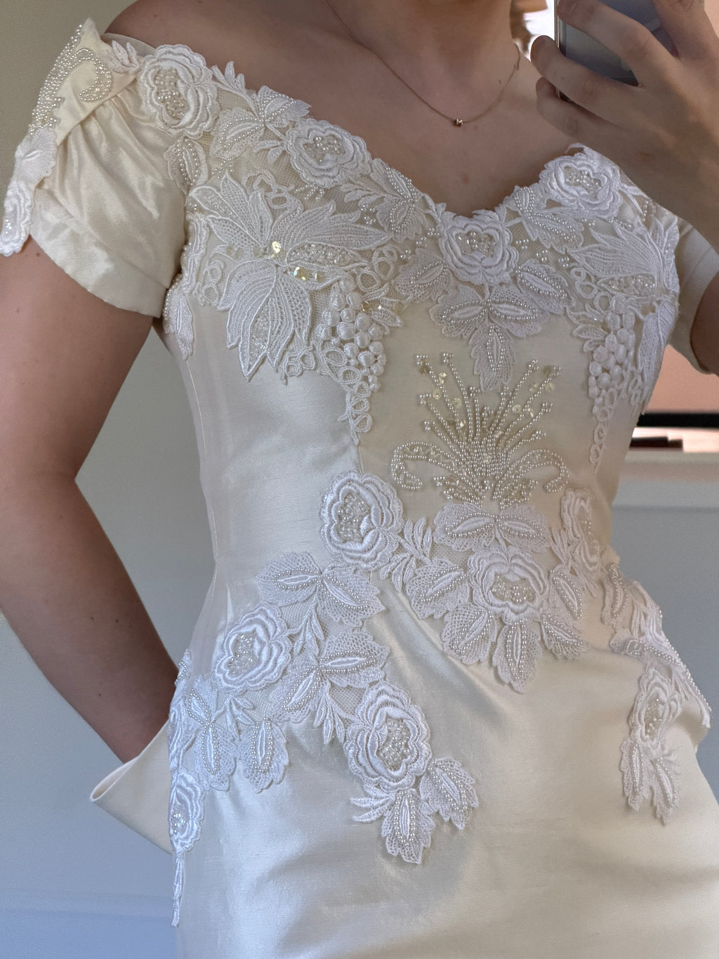 Vintage 80s House of Bianchi Silk Dupioni Mini Dress