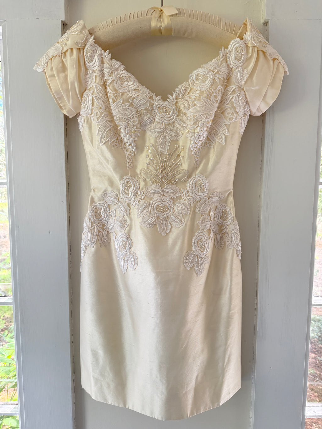 Vintage 80s House of Bianchi Silk Dupioni Mini Dress