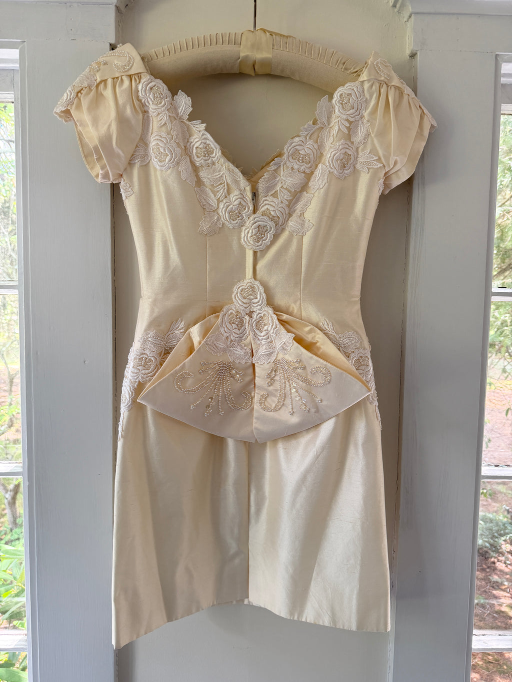 Vintage 80s House of Bianchi Silk Dupioni Mini Dress