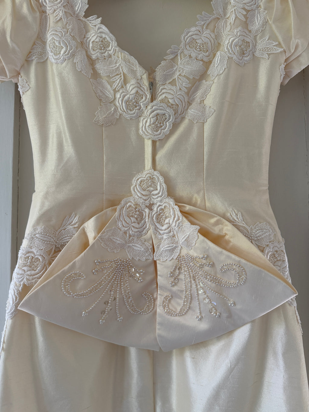 Vintage 80s House of Bianchi Silk Dupioni Mini Dress