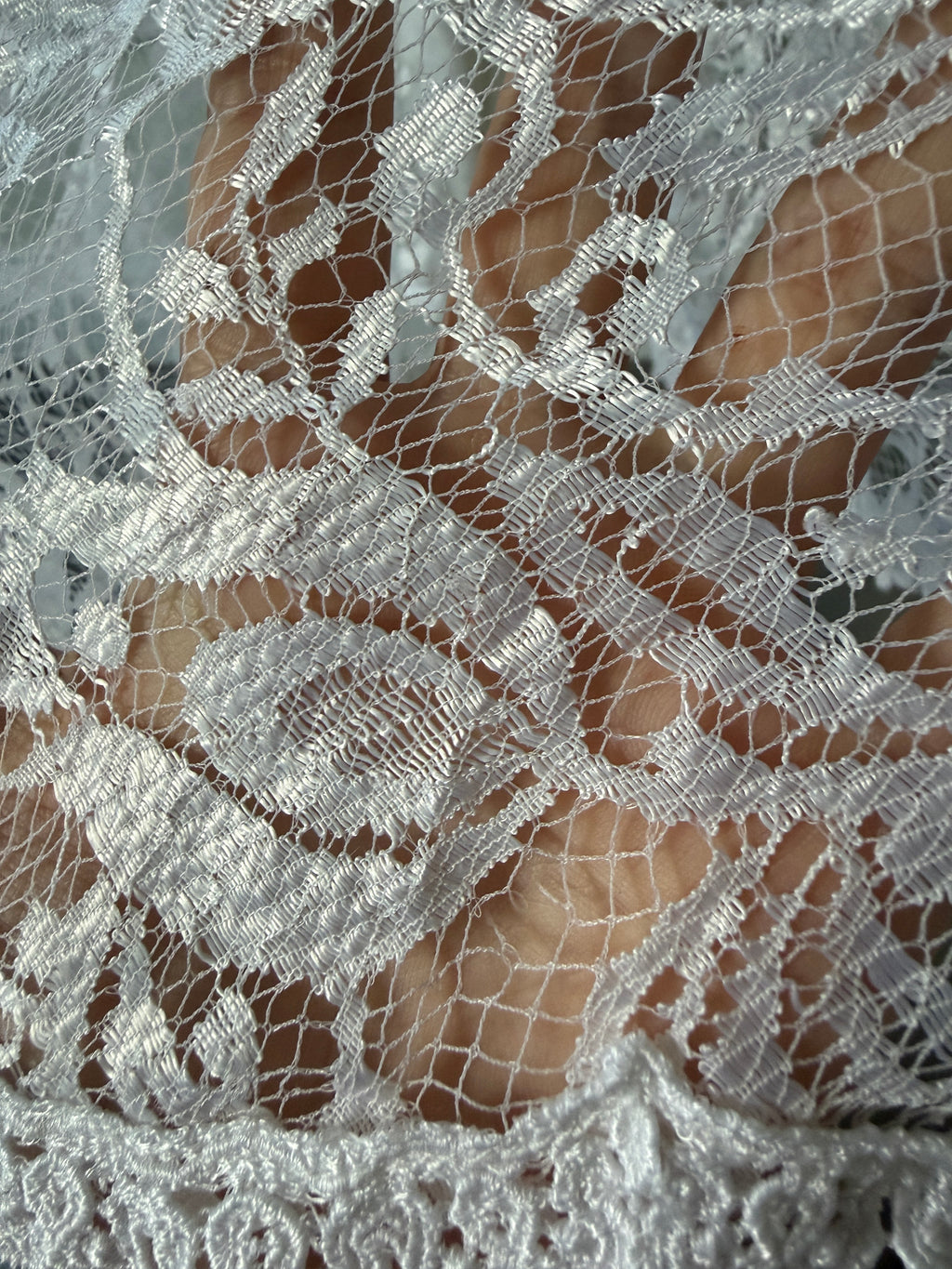 Vintage 80s Chantilly Lace Drop-Waist Dress With Pearl Fringe