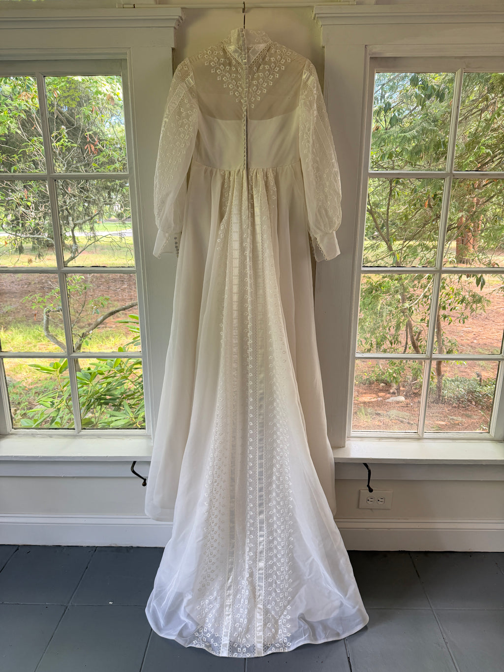 Vintage 60s Alfred Angelo Original Empire Waist Broderie Anglaise Wedding Gown