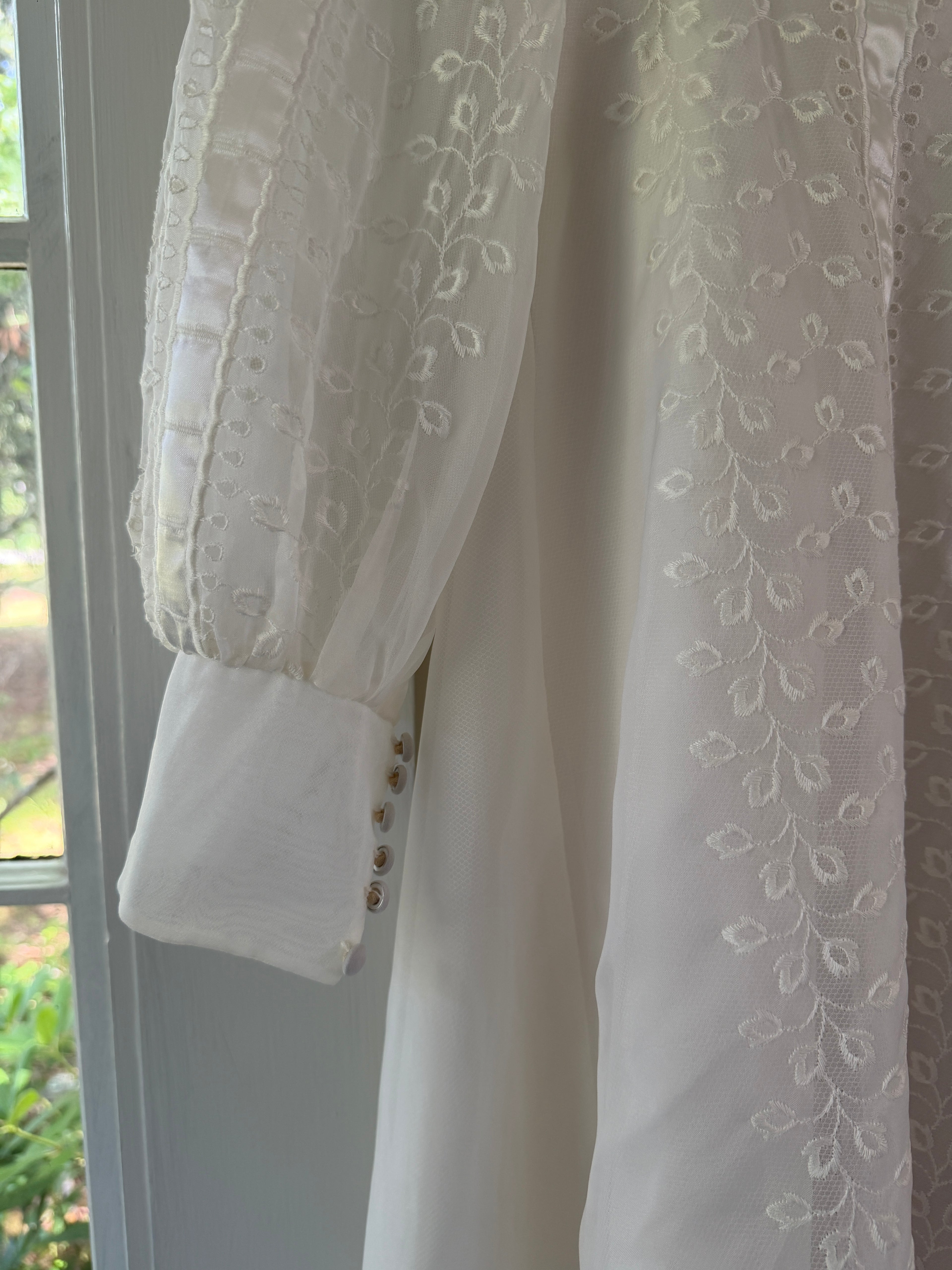 Vintage 60s Alfred Angelo Original Empire Waist Broderie Anglaise Wedding Gown